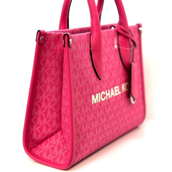 Michael Kors Mirella Small Signature Logo Crossbody Bag Dragonfruit - Picture 4 of 7